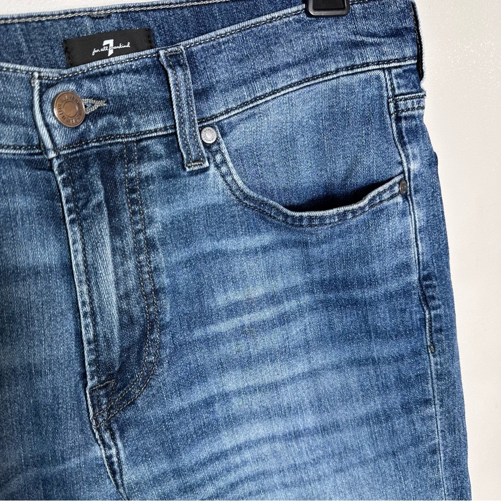 7 For All Mankind Light Blue Slim Straight Jeans - Picture 5 of 13